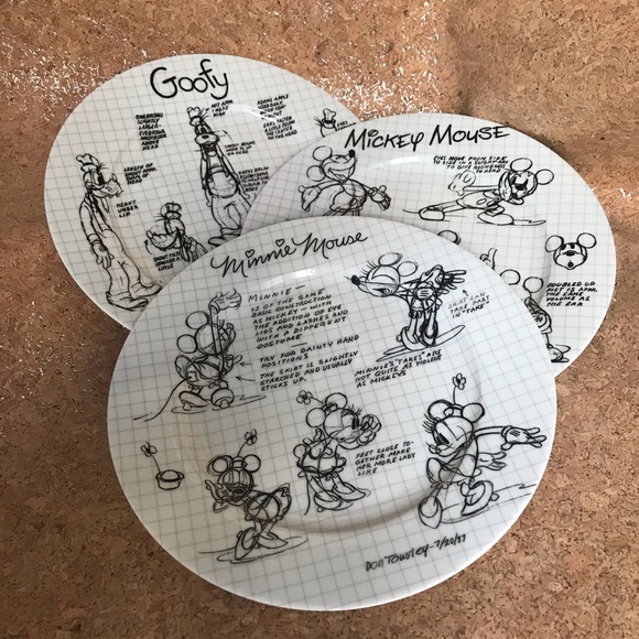 Disney Other - 90th Celebration! Minnie Mickey Goofy Plates